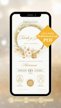 Cargar imagen en el visor de la galería, BODA Invitación Digital Express GLITTER 01