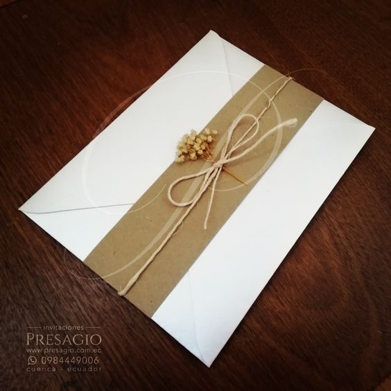 INVITACIÓN EMPERATRIZ ENVELOPE RÚSTICA