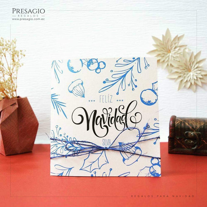 Tarjeta de Navidad - Azul